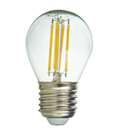 Bec LED filament HEPOL, forma sferica, CLAR, E27, 4W, 25000 ore, lumina neutrala