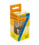 Bec LED filament HEPOL, forma sferica, CLAR, E27, 4W, 25000 ore, lumina neutrala