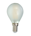 Bec LED filament HEPOL, forma sferica, MAT, E14, 4W, 25000 ore, lumina neutrala