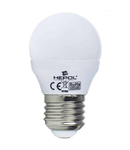 Bec LED HEPOL ECOLINE, forma glob A45, E27, 5W, 30000 ore, lumina calda