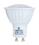 Bec LED HEPOL ECOLINE, forma spot, GU10, 3.6W, 30000 ore, lumina calda