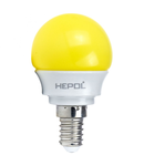 Bec LED HEPOL, forma sferic, E14, 3W, 30000 ore, lumina galbena