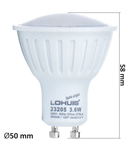 Bec LED LOHUIS ECOLINE, forma spot, GU10, 3.6W, 30000 ore, lumina rece