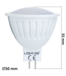 Bec LED LOHUIS ECOLINE, forma spot, GU5.3, 3.6W, 30000 ore, lumina rece