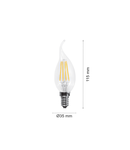 Led Bec Filament LED LAMP INCANDESCENȚĂ E14 BT35 FLACĂRĂ, 230V, 2W, E14, 2700K, 160Lm, 360 °, 15000h, IP20, Ø35х115, Ra≥80