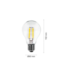 Led Bec Filament LED LAMP INCANDESCENȚĂ E27 A60 DIMM, 230V, 7W, E27, 2700K, 700Lm, 360 °, 15000h, IP20, Ø60х102, dimabil, Ra≥80