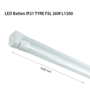 Corp de iluminat cu LED-uri IP21 LED BATTEN IP21 TIRE FSL L1200, 230V, 18W, T8, 4000K, 1800Lm, 270 °, 30000h, IP21, 1230x30x40, Ra≥80