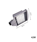 Lampa cu LED stradala strada lumina GRANADA 2, 230V, 42W, 5000K, 4200Lm, 120 °, 50000h, IK10, IP66, 380x310x80, Ra≥80