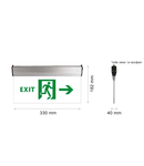 Corp de iluminat cu LED-uri Siguranței URGENȚĂ LIGHT EXIT STICLA, 3W, LED-uri, 30000h, IP44, 330х186x40