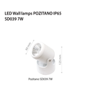 Copr de iluminat cu LED-uri fatada wall lamp POZITANO SD039, 230V, 7W, 3000K, 700Lm, 30000h, IP65, 73x100x100