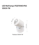 Copr de iluminat cu LED-uri fatada wall lamp POZITANO SD039, 230V, 7W, 4000K, 700Lm, 30000h, IP65, 73x100x100