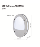 Copr de iluminat cu LED-uri fatada wall lamp POZITANO 3141, 230V, 18W, 4500K, 1800Lm, 30000h, IP44, 280x160x120