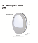 Copr de iluminat cu LED-uri fatada wall lamp POZITANO 3142, 230V, 18W, 4500K, 1800Lm, 30000h, IP44, 300x90x150