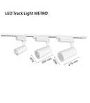 Corp de iluminat cu led, pe sina LED TRACK LIGHT METRO 02, 230V, 30W, 4500K, alb, 2400Lm, 24 °, 50000h, IP21, Ø96x215, Ra> 80