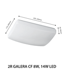 CEILING Plafoniera LED LAMP GALERA CF, 230V, 8W, 4500K, 800Lm, 120 °, 50000h, IP54, 250х175х80, ≥80