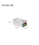 Sursa alimentare pentru LED-uri cu LED-uri TRANSFORMER, 12V, 24W, IP20, 85x58x34