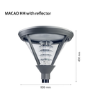 Corp de iluminat cu LED-uri PARK FIXTURE parcuri MACAO HH cu reflector, 230V, E27, IK10, IP66, Ø500x400, Ra> 80