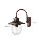 Corp de iluminat exterior decorativ GARDEN LANTERN FIER 2191 01 / perete, 230V, 40W max, E27, maro, IP44, 350xØ220