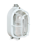 RINO OVAL LIGHTING FIXTURE IN ALUMINIUM 75W 1 LAMPHOLDER E27 INLET 2X1/2" CAGE CAST