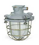 NAVE LARGE WATERTIGHT LIGHTING FIXTURE TYPE UNAV 2139 IN BRASS WITH STEEL CAGE 250V 3X100W PRESETUPA M24X1,5 IP66