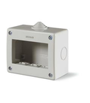 Doza aparenta FOR MODULAR DEV.
IP40 3 MOD. 98x82x52mm 1x15A BRITISH Priza 1x16AX 2W S.P. SWITCH