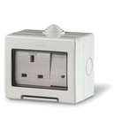 Doza aparenta FOR MODULAR DEV.
IP55 3 MOD. 98x82x66mm 1x13A BRITISH Priza 1x16AX 1W S.P. SWITCH