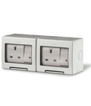 Doza aparenta FOR MODULAR DEV.
IP55 3+3 MOD. 198x82x66mm 2x13A BRITISH Priza 2x16AX 1W S.P. SWITCH