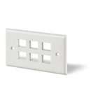 Placa ornament 
6 INLETS THERMOPLASTIC WHITE