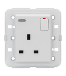 SWITCHED SOCKET-OUTLET - Standard englez - 2P+E 13 A - BACKLIT - WHITE - CProiector HORUS