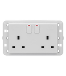 TWIN SWITCHED SOCKET-OUTLET - Standard englez - 2P+E 13 A - WHITE - CProiector HORUS