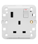 SWITCHED SOCKET-OUTLET - Standard englez - 2P+E 13 A - WITH USB - WHITE - CProiector HORUS