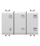 Intrerupator cu revenire PANEL WITH INTERCHANGEABLE SYMBOL - KNX - 6 CHANNELS - 3 module - WHITE - CProiector HORUS