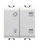 Intrerupator cu revenire PANEL WITH INTERCHANGEABLE SYMBOL - KNX - 4 CHANNELS - 2 module - WHITE - CProiector HORUS