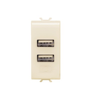 DOUBLE USB POWER SUPPLY - 100-240V ac 50/60Hz - IVORY - CProiector HORUS