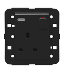 SWITCHED SOCKET-OUTLET - Standard englez - 2P+E 13 A - BACKLIT - BLACK - CProiector HORUS