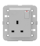 SWITCHED SOCKET-OUTLET - Standard englez - 2P+E 13 A - TITANIUM - CProiector HORUS