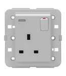 SWITCHED SOCKET-OUTLET - Standard englez - 2P+E 13 A - BACKLIT - TITANIUM - CProiector HORUS