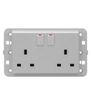 TWIN SWITCHED SOCKET-OUTLET - Standard englez - 2P+E 13 A - TITANIUM - CProiector HORUS