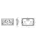 TWIN SWITCHED SOCKET-OUTLET - Standard englez - 2P+E 13 A - TITANIUM - CProiector HORUS