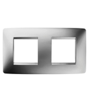 Placa ornament CProiector HORUS ONE - IN METALLISED TECHNOPOLYMER - 2+2 modul HORIZONTAL - CHROME - CProiector HORUS