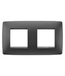 Placa ornament CProiector HORUS ONE - IN PAINTED TECHNOPOLYMER - 2+2 module HORIZONTAL - SATIN BLACK - CProiector HORUS