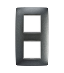Placa ornament CProiector HORUS ONE - IN PAINTED TECHNOPOLYMER - 2+2 modul VERTICAL CENTRE DISTANCE 71mm - SLATE - CProiector HORUS