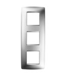 Placa ornament CProiector HORUS ONE - IN METALLISED TECHNOPOLYMER - 2+2+2 modul VERTICAL - CHROME - CProiector HORUS