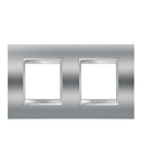 Placa ornament CProiector HORUS LUX international - IN METALLISED TECHNOPOLYMER - 2+2 modul HORIZONTAL - CHROME - CProiector HORUS