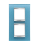 Placa ornament CProiector HORUS LUX international - IN GLASS - 2+2 modul VERTICAL CENTRE DISTANCE 71mm - AQUAMARINE - CProiector HORUS