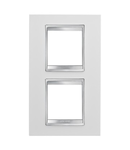 Placa ornament CProiector HORUS LUX international - IN TECHNOPOLYMER - 2+2 modul VERTICAL CENTRE DISTANCE 71mm - WHITE - CProiector HORUS