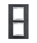 Placa ornament CProiector HORUS LUX international - IN PAINTED TECHNOPOLYMER - 2+2 modul VERTICAL CENTRE DISTANCE 71mm - SLATE - CProiector HORUS