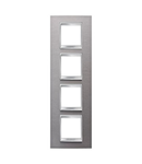 Placa ornament CProiector HORUS LUX international - IN METAL - 2+2+2+2 modul VERTICAL - BRUSHED STAINLESS STEEL - CProiector HORUS