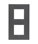 Placa ornament CProiector HORUS GEO International - IN PAINTED TECHNOPOLYMER - 2+2 module VERTICAL - SATIN BLACK - CProiector HORUS