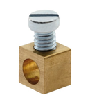 BRASS TERMINAL FOR THROUGH-LINE EARTH CONDUCTOR - 4mm² - FIXING ON PRESSURE-OPERATED